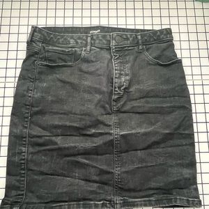 Black denim skirt